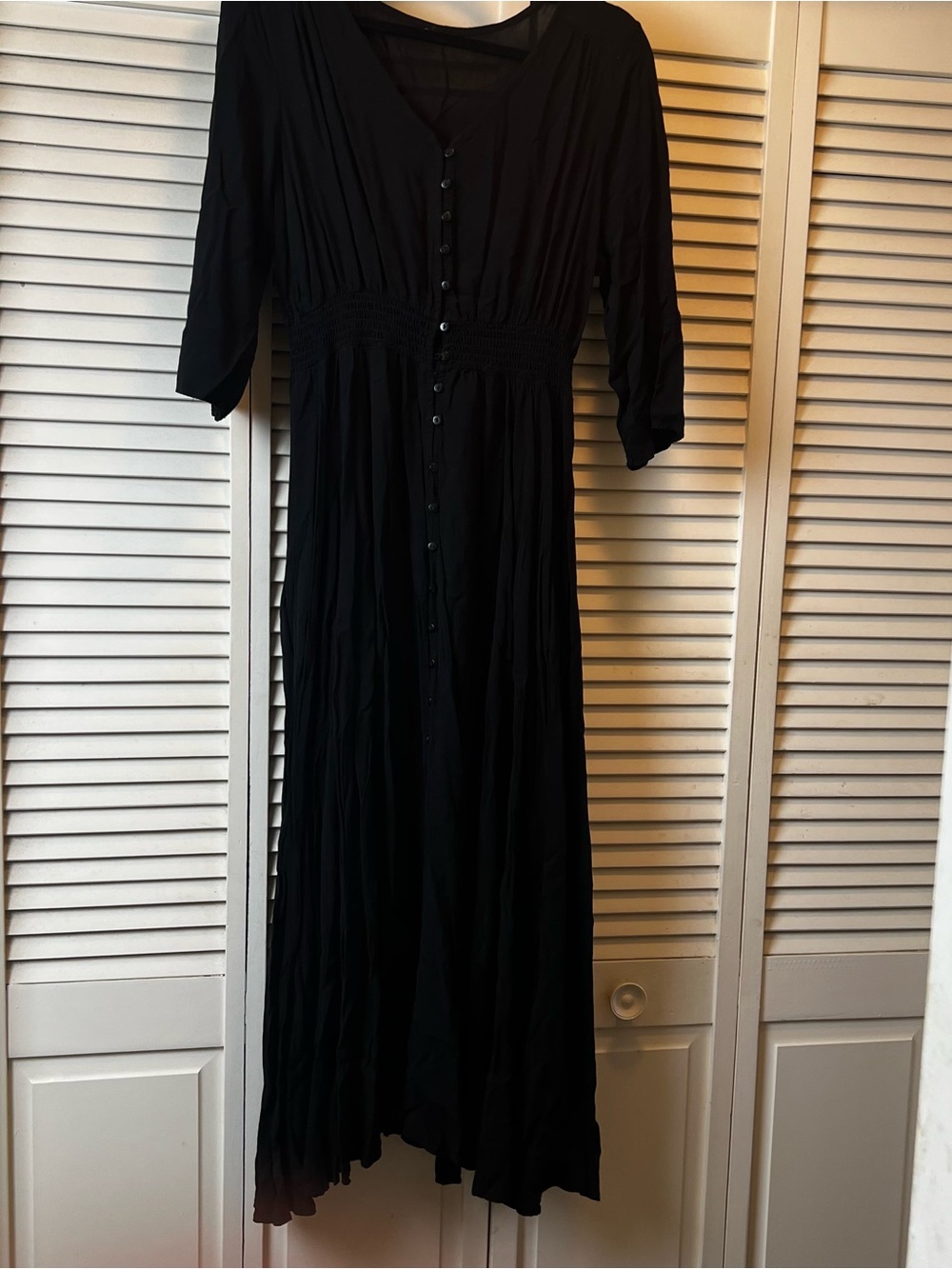Black Button-Front Women's Dress